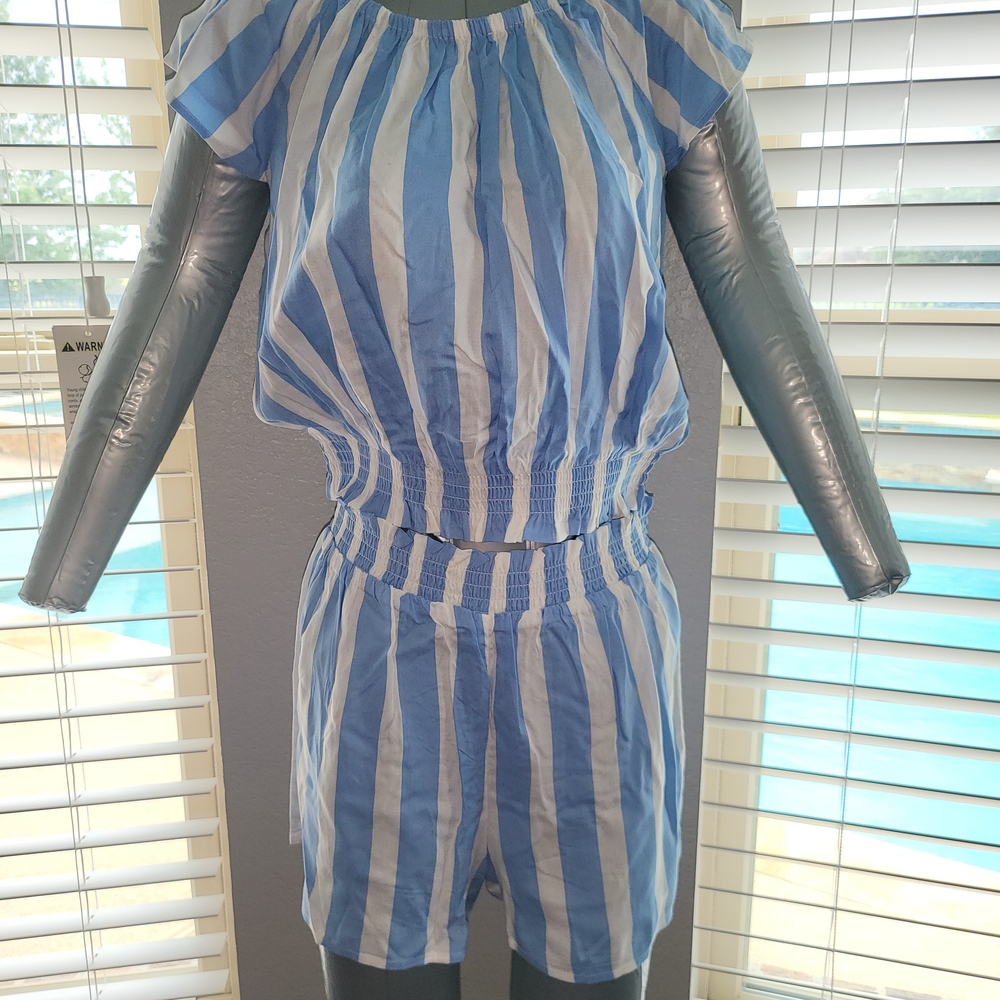 River Island Blue and White Striped Kids Set